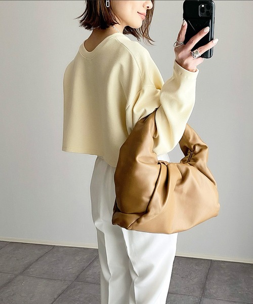 MLI'A(エムリア)の「スナップボタン/リブカーディガン(セットアップ対応)(カーディガン/ボレロ・レディース・ブラック/グリーン/オレンジ/ブルー/アイボリー/ホワイト×ネイビー・M)」の10枚目の写真