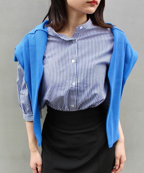 MLI'A(エムリア)の「スナップボタン/リブカーディガン(セットアップ対応)(カーディガン/ボレロ・レディース・ブラック/グリーン/オレンジ/ブルー/アイボリー/ホワイト×ネイビー・M)」の20枚目の写真