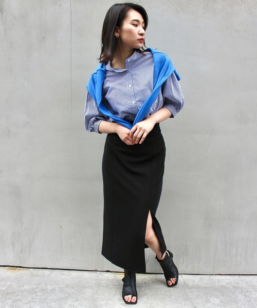 MLI'A(エムリア)の「スナップボタン/リブカーディガン(セットアップ対応)(カーディガン/ボレロ・レディース・ブラック/グリーン/オレンジ/ブルー/アイボリー/ホワイト×ネイビー・M)」の21枚目の写真