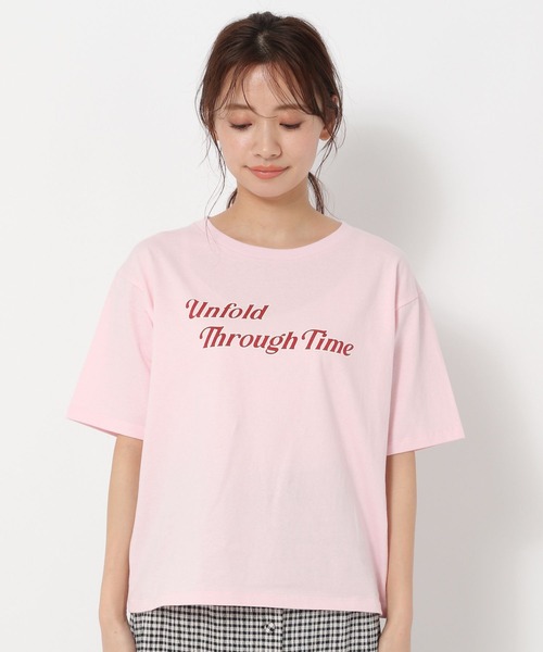 mysty woman(ミスティウーマン)の「グラフィックロゴカラーT 274921(Tシャツ/カットソー・レディース・ネイビー/オフホワイト/ライトピンク/ライトベージュ・FREE)」の11枚目の写真