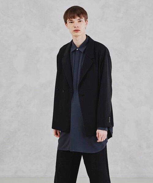 tk.TAKEO KIKUCHI（ティーケータケオキクチ）の「◆フロントカケカエシャツジャケット（テーラードジャケット・メンズ・ブラック/ブルー/サンドベージュ・01/02/03）」の2枚目の写真