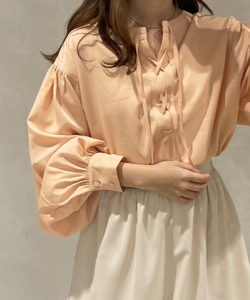 apres jour clair(アプレジュールクレア)の「【apres jour clair】フロントレースアップチュニック【ZOZOTOWN限定アイテム】(シャツ/ブラウス・レディース・オレンジ系その他/コーラル/アイボリー/ベージュ・フリー/X-LARGE)」の4枚目の写真