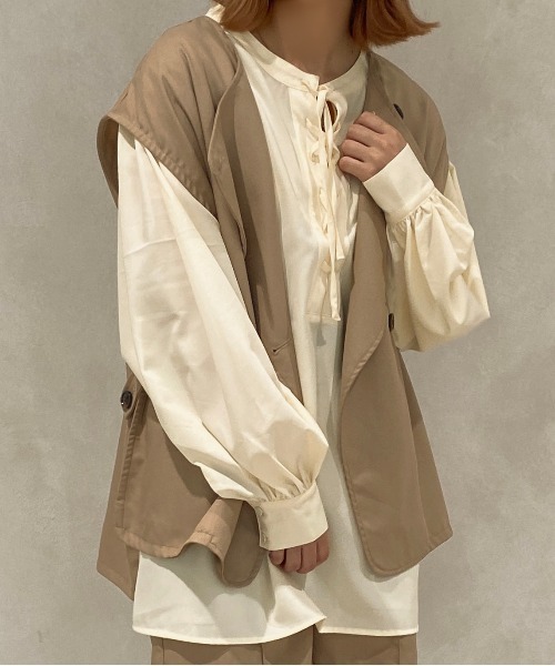 apres jour clair(アプレジュールクレア)の「【apres jour clair】フロントレースアップチュニック【ZOZOTOWN限定アイテム】(シャツ/ブラウス・レディース・オレンジ系その他/コーラル/アイボリー/ベージュ・フリー/X-LARGE)」の12枚目の写真