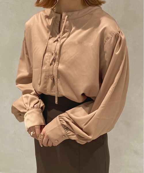 apres jour clair(アプレジュールクレア)の「【apres jour clair】フロントレースアップチュニック【ZOZOTOWN限定アイテム】(シャツ/ブラウス・レディース・オレンジ系その他/コーラル/アイボリー/ベージュ・フリー/X-LARGE)」の15枚目の写真