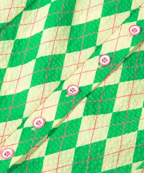 Bonjour Girl(ボンジュールガール)の「【minjiena/ミンジエナ】argyle crop shirt アーガイルクロップシャツ(シャツ/ブラウス・レディース・ピンク/ブルー/グリーン・FREE)」の11枚目の写真