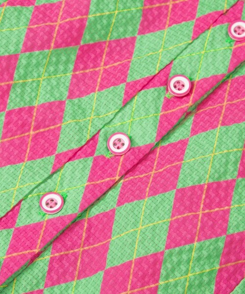 Bonjour Girl(ボンジュールガール)の「【minjiena/ミンジエナ】argyle crop shirt アーガイルクロップシャツ(シャツ/ブラウス・レディース・ピンク/ブルー/グリーン・FREE)」の17枚目の写真