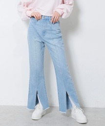 Seemi スリット入りフレアデニムパンツ