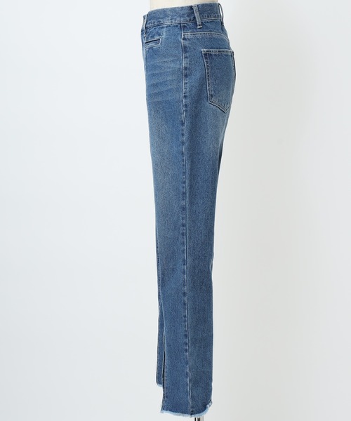 Seemi. byNICECLAUP（ シーミーバイナイスクラップ）の「Seemi スリット入りフレアデニムパンツ（デニムパンツ・レディース・ライトブルー/ネイビー・SMALL/MEDIUM）」の20枚目の写真