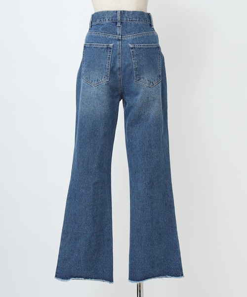 セール】Seemi スリット入りフレアデニムパンツ（デニムパンツ