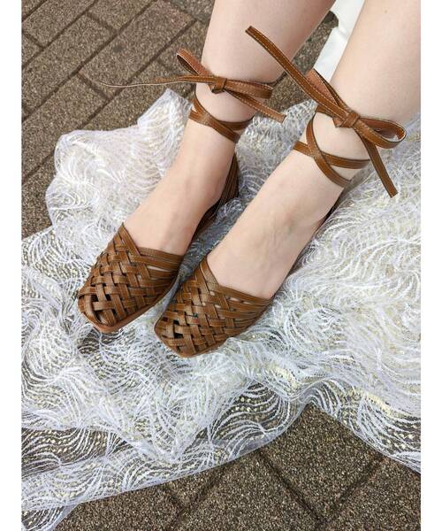 merry jenny(メリージェニー)の「メッシュレースアップshoes(パンプス・レディース・ブラック/オレンジ/ベージュ・MEDIUM/LARGE)」の3枚目の写真