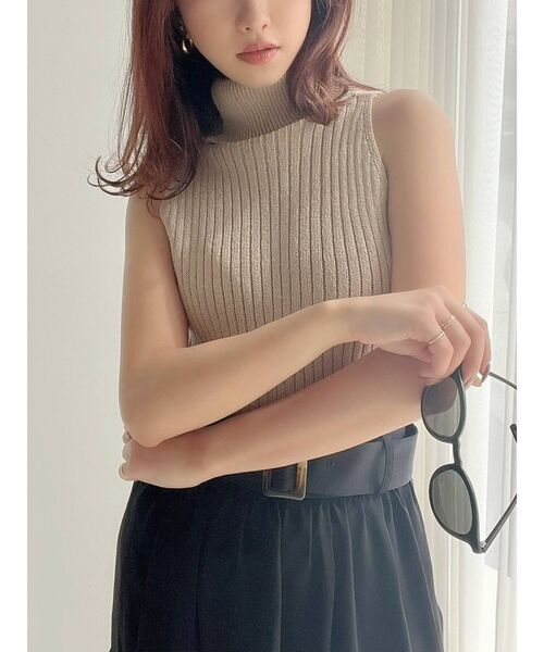 RESEXXY（リゼクシー）の「ハイネックアメスリニットトップス（ニット/セーター・レディース・ベージュ/ブラック/その他1・FREE）」の3枚目の写真