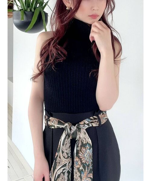 RESEXXY（リゼクシー）の「ハイネックアメスリニットトップス（ニット/セーター・レディース・ベージュ/ブラック/その他1・FREE）」の2枚目の写真