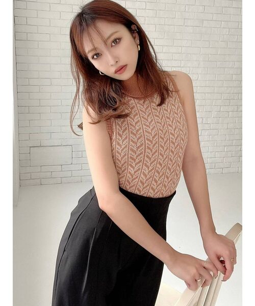 RESEXXY（リゼクシー）の「ハイネックアメスリニットトップス（ニット/セーター・レディース・ベージュ/ブラック/その他1・FREE）」の5枚目の写真