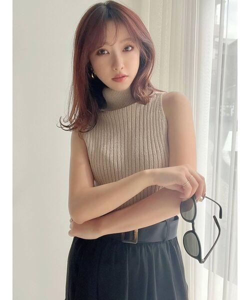 RESEXXY（リゼクシー）の「ハイネックアメスリニットトップス（ニット/セーター・レディース・ベージュ/ブラック/その他1・FREE）」の8枚目の写真