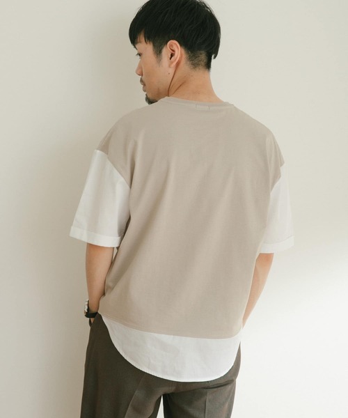 ITEMS URBANRESEARCH（アイテムズ アーバンリサーチ）の「布帛切り替えTシャツ（Tシャツ/カットソー・メンズ・チャコールグレー/ブラック/グレー/グリーン・MEDIUM/LARGE）」の22枚目の写真