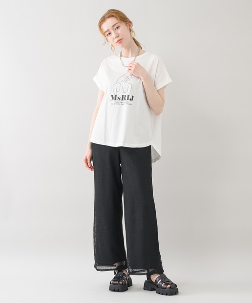 vingtrois（バントロア）の「vingtrois イラストロゴプリントT（Tシャツ/カットソー・レディース・ブラック/ホワイト/カーキ・FREE）」の5枚目の写真