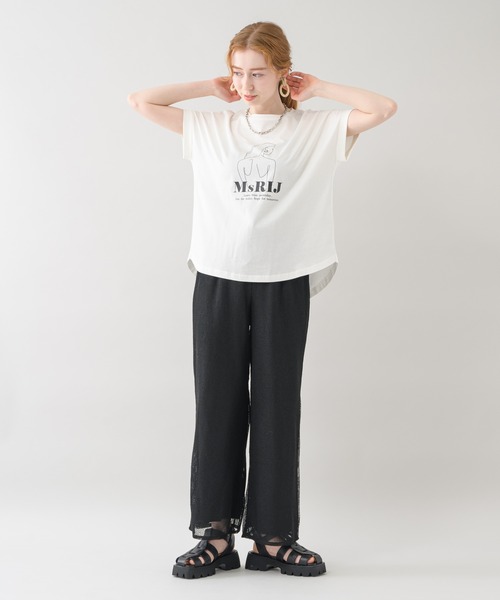 vingtrois（バントロア）の「vingtrois イラストロゴプリントT（Tシャツ/カットソー・レディース・ブラック/ホワイト/カーキ・FREE）」の6枚目の写真