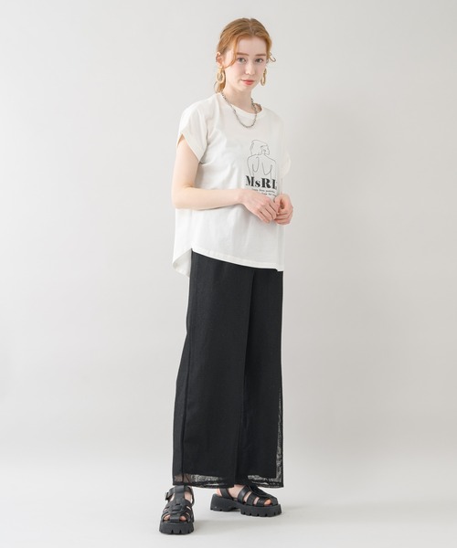 vingtrois（バントロア）の「vingtrois イラストロゴプリントT（Tシャツ/カットソー・レディース・ブラック/ホワイト/カーキ・FREE）」の8枚目の写真