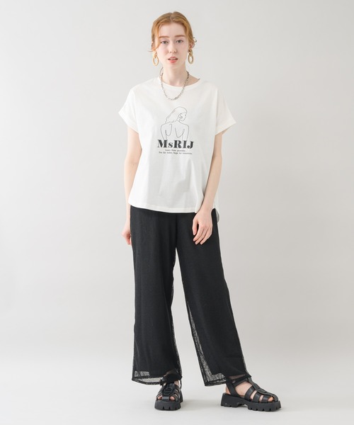 vingtrois（バントロア）の「vingtrois イラストロゴプリントT（Tシャツ/カットソー・レディース・ブラック/ホワイト/カーキ・FREE）」の9枚目の写真