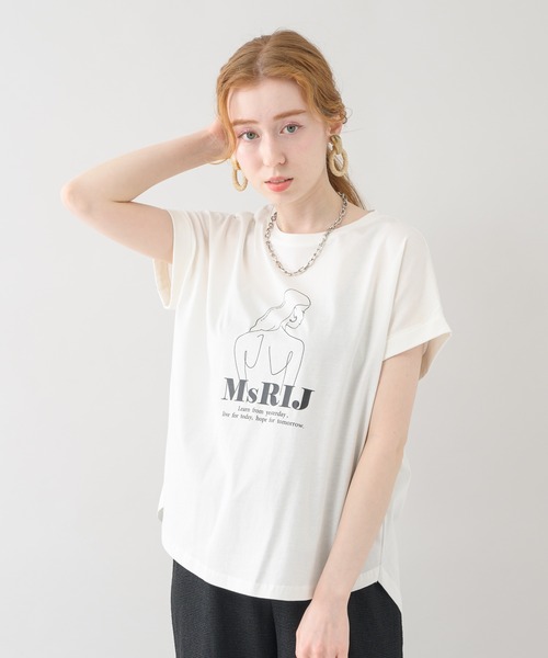 vingtrois（バントロア）の「vingtrois イラストロゴプリントT（Tシャツ/カットソー・レディース・ブラック/ホワイト/カーキ・FREE）」の12枚目の写真