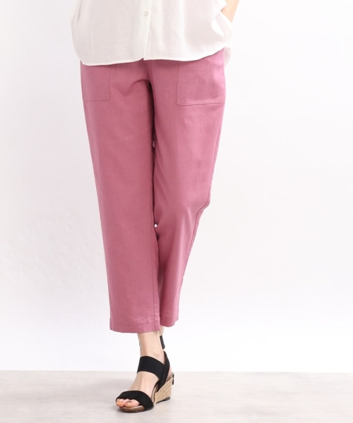 SHOO・LA・RUE(シューラルー)の「◆【洗える/綿麻】イージーベイカーパンツ(その他パンツ・レディース・チャコールグレー/オリーブ/イエロー/ライトベージュ/ピンク系/ブルー・04/03/02)」の1枚目の写真