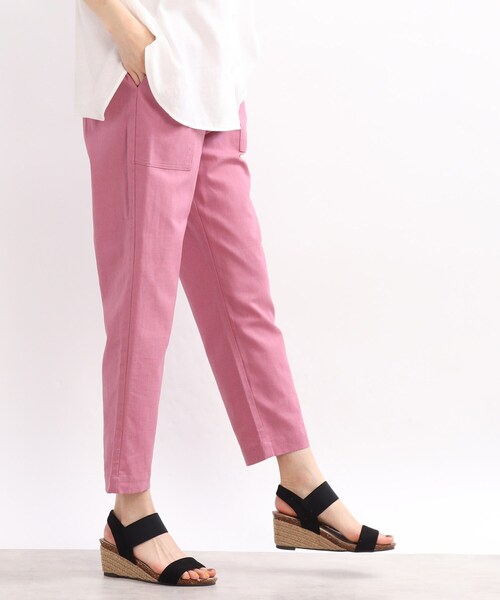 SHOO・LA・RUE(シューラルー)の「◆【洗える/綿麻】イージーベイカーパンツ(その他パンツ・レディース・チャコールグレー/オリーブ/イエロー/ライトベージュ/ピンク系/ブルー・04/03/02)」の7枚目の写真