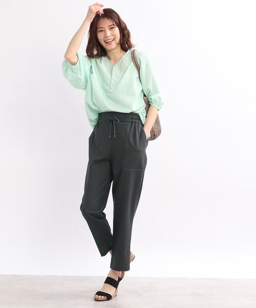 SHOO・LA・RUE(シューラルー)の「◆【洗える/綿麻】イージーベイカーパンツ(その他パンツ・レディース・チャコールグレー/オリーブ/イエロー/ライトベージュ/ピンク系/ブルー・04/03/02)」の16枚目の写真