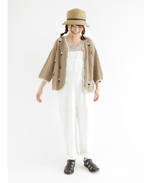 Samansa Mos2(サマンサ モスモス)の「かぎ針花刺繍カーディガン(カーディガン/ボレロ・レディース・ブラック/ベージュ/キナリ・フリ-)」の5枚目の写真