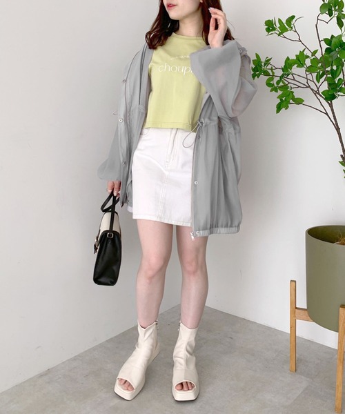 OLIVE des OLIVE（オリーブデオリーブ）の「シアロングマンパ（マウンテンパーカー・レディース・ライトグレー/オフホワイト・FREE）」の10枚目の写真