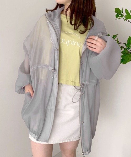 OLIVE des OLIVE（オリーブデオリーブ）の「シアロングマンパ（マウンテンパーカー・レディース・ライトグレー/オフホワイト・FREE）」の6枚目の写真