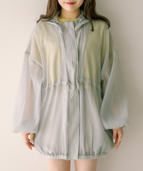 OLIVE des OLIVE（オリーブデオリーブ）の「シアロングマンパ（マウンテンパーカー・レディース・ライトグレー/オフホワイト・FREE）」の18枚目の写真