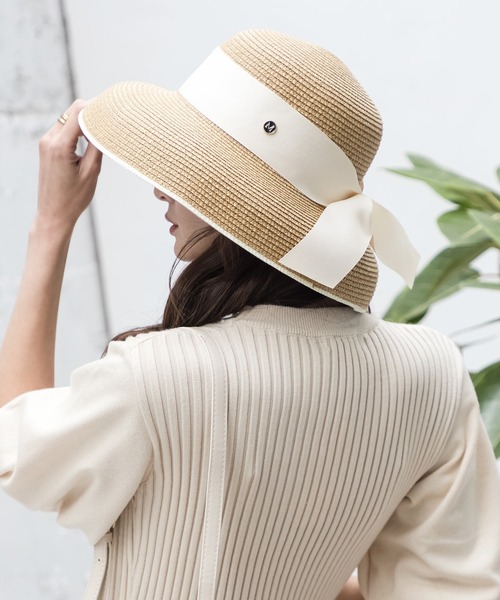 Julia Boutique（ジュリアブティック）の「リボン付きパイピングクロシェハット/22132（ハット・レディース・ブラック/ホワイト/ベージュ・ONE）」の8枚目の写真