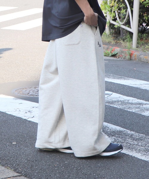 ILL'S（イルズ）の「ビッグシルエット ワンポイント刺繍 イージースウェットパンツ【ILL'S】（スウェットパンツ・メンズ・ブラック/杢グレー/イエロー/グリーン/オートミール・FREE）」の15枚目の写真