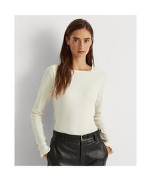 LAUREN RALPH LAUREN（ローレン ラルフ ローレン）の「ラッフルトリム ストレッチ コットン トップ（Tシャツ/カットソー・レディース）」