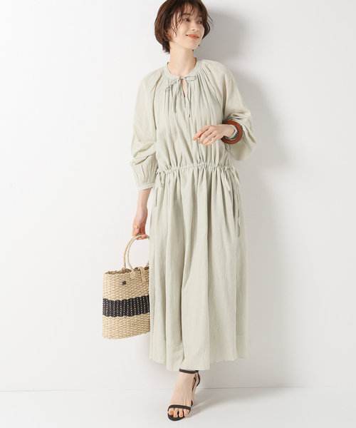 IENA(イエナ)の「【SKALL STUDIO/スカル スタジオ】Anniワンピース(ワンピース・レディース・グリーン・36)」の1枚目の写真