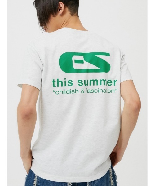 ESC STUDIO(イーエスシースタジオ)の「【ESC STUDIO/イーエスシースタジオ】childish fascination t-shirt/ワンポイントロゴ バックプリント プリントロゴ Tシャツ 半袖 ポケットTシャツ(Tシャツ/カットソー・メンズ・ブラック/ピンク/グリーン/杢グレー・ONE SIZE)」の2枚目の写真