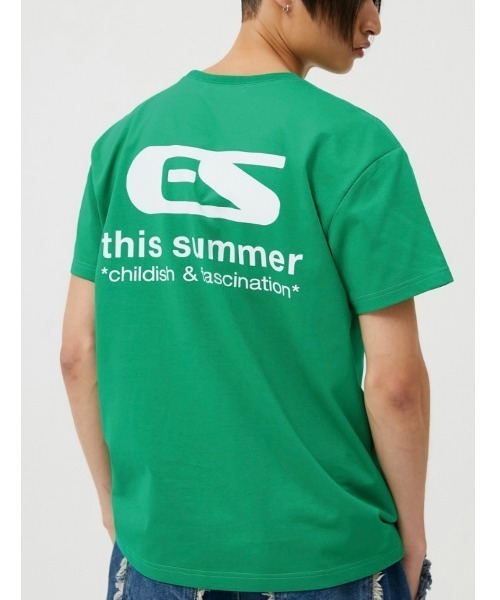 ESC STUDIO(イーエスシースタジオ)の「【ESC STUDIO/イーエスシースタジオ】childish fascination t-shirt/ワンポイントロゴ バックプリント プリントロゴ Tシャツ 半袖 ポケットTシャツ(Tシャツ/カットソー・メンズ・ブラック/ピンク/グリーン/杢グレー・ONE SIZE)」の3枚目の写真