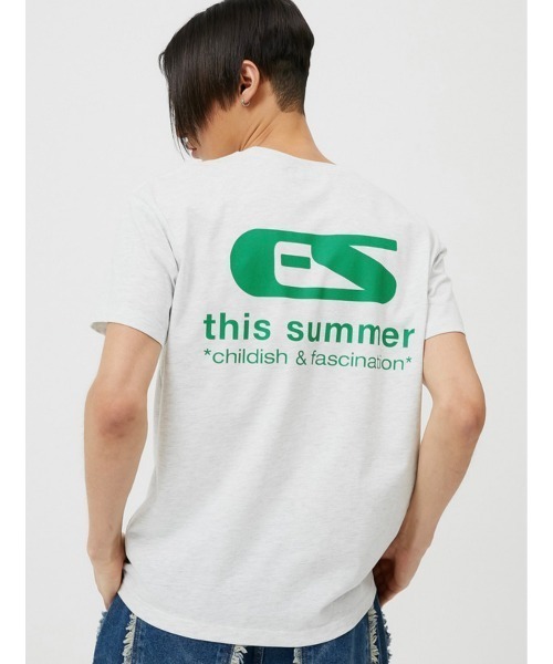 ESC STUDIO(イーエスシースタジオ)の「【ESC STUDIO/イーエスシースタジオ】childish fascination t-shirt/ワンポイントロゴ バックプリント プリントロゴ Tシャツ 半袖 ポケットTシャツ(Tシャツ/カットソー・メンズ・ブラック/ピンク/グリーン/杢グレー・ONE SIZE)」の6枚目の写真