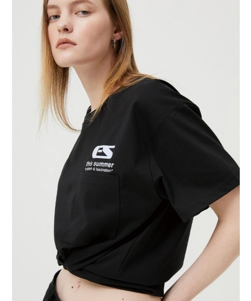 ESC STUDIO(イーエスシースタジオ)の「【ESC STUDIO/イーエスシースタジオ】childish fascination t-shirt/ワンポイントロゴ バックプリント プリントロゴ Tシャツ 半袖 ポケットTシャツ(Tシャツ/カットソー・メンズ・ブラック/ピンク/グリーン/杢グレー・ONE SIZE)」の5枚目の写真