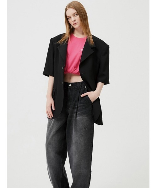 ESC STUDIO(イーエスシースタジオ)の「【ESC STUDIO/イーエスシースタジオ】childish fascination t-shirt/ワンポイントロゴ バックプリント プリントロゴ Tシャツ 半袖 ポケットTシャツ(Tシャツ/カットソー・メンズ・ブラック/ピンク/グリーン/杢グレー・ONE SIZE)」の21枚目の写真