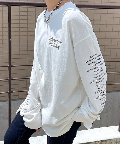 PAGEBOY(ページボーイ)の「モノトーンロゴロンT(Tシャツ/カットソー・レディース・チャコールグレー/オフホワイト/モカ・FREE)」の2枚目の写真