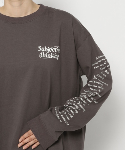 PAGEBOY(ページボーイ)の「モノトーンロゴロンT(Tシャツ/カットソー・レディース・チャコールグレー/オフホワイト/モカ・FREE)」の16枚目の写真