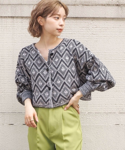 tiptop(ティップトップ)の「ラーベン編み前後2wayカーディガン(カーディガン/ボレロ・レディース・ブラック/ブラウン/グリーン・FREE)」の15枚目の写真