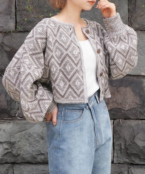 tiptop(ティップトップ)の「ラーベン編み前後2wayカーディガン(カーディガン/ボレロ・レディース・ブラック/ブラウン/グリーン・FREE)」の16枚目の写真