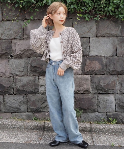 tiptop(ティップトップ)の「ラーベン編み前後2wayカーディガン(カーディガン/ボレロ・レディース・ブラック/ブラウン/グリーン・FREE)」の19枚目の写真