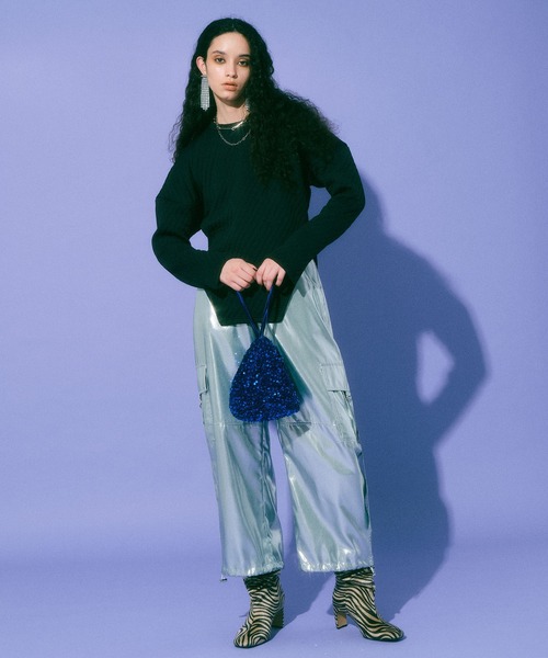 MAISON SPECIAL(メゾンスペシャル)の「サイドスリットキルトトップ【MAISON SPECIAL/メゾンスペシャル】(スウェット・レディース・ホワイト/ブラック/ブルー/グリーン・FREE)」の7枚目の写真