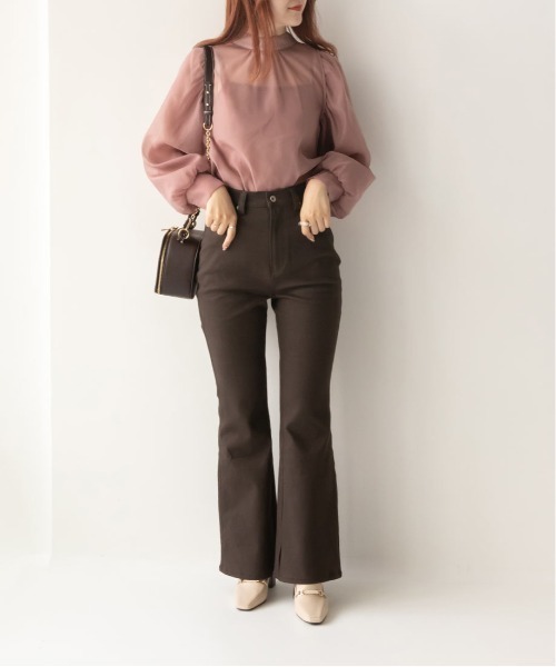 RANDA（ランダ）の「ストレッチフレアパンツ（その他パンツ・レディース・ブラウン/カーキ/クリーム・1/0）」の6枚目の写真