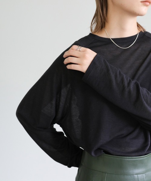 select MOCA(セレクトモカ)の「シアールーズビッグトップス(Tシャツ/カットソー・レディース・ブラック/ベージュ/ピンク/アイボリー・FREE)」の3枚目の写真