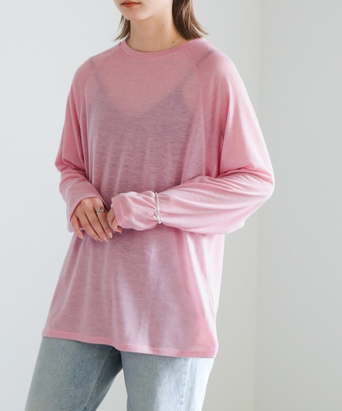 select MOCA(セレクトモカ)の「シアールーズビッグトップス(Tシャツ/カットソー・レディース・ブラック/ベージュ/ピンク/アイボリー・FREE)」の20枚目の写真