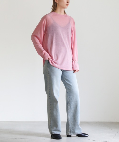select MOCA(セレクトモカ)の「シアールーズビッグトップス(Tシャツ/カットソー・レディース・ブラック/ベージュ/ピンク/アイボリー・FREE)」の21枚目の写真